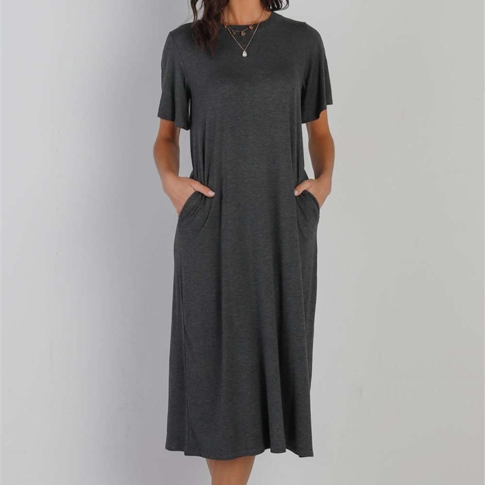 Short Sleeve Midi Dress